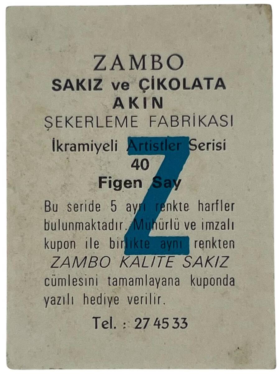 ZAMBO Sakızı Kartları No 40 FİGEN SAY # SKZ1632 - 2