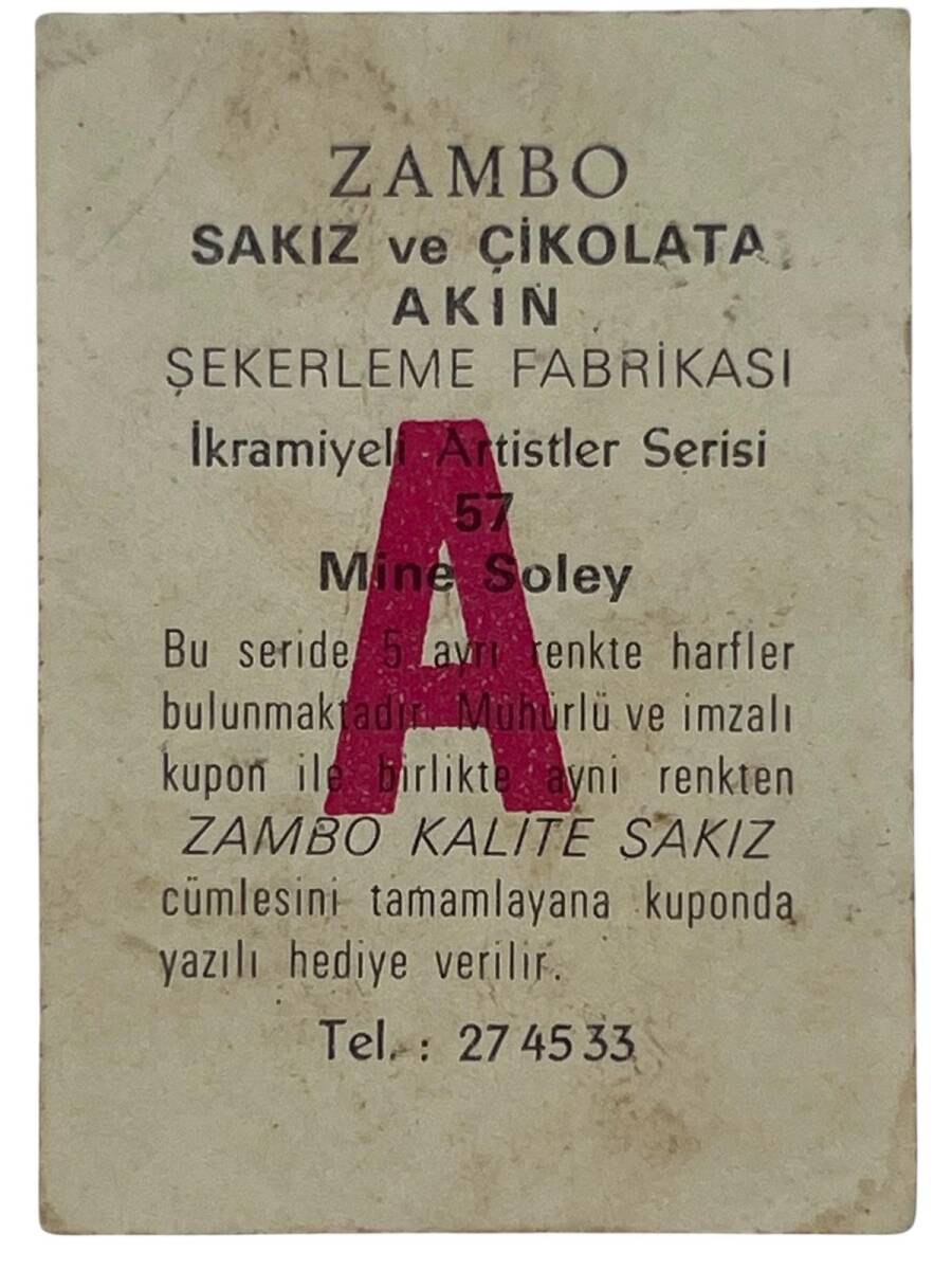 ZAMBO Sakızı Kartları No 57 MİNE SOLEY# SKZ1640 - 2