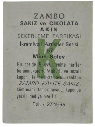 ZAMBO Sakızı Kartları No 57 MİNE SOLEY# SKZ1639 - 2