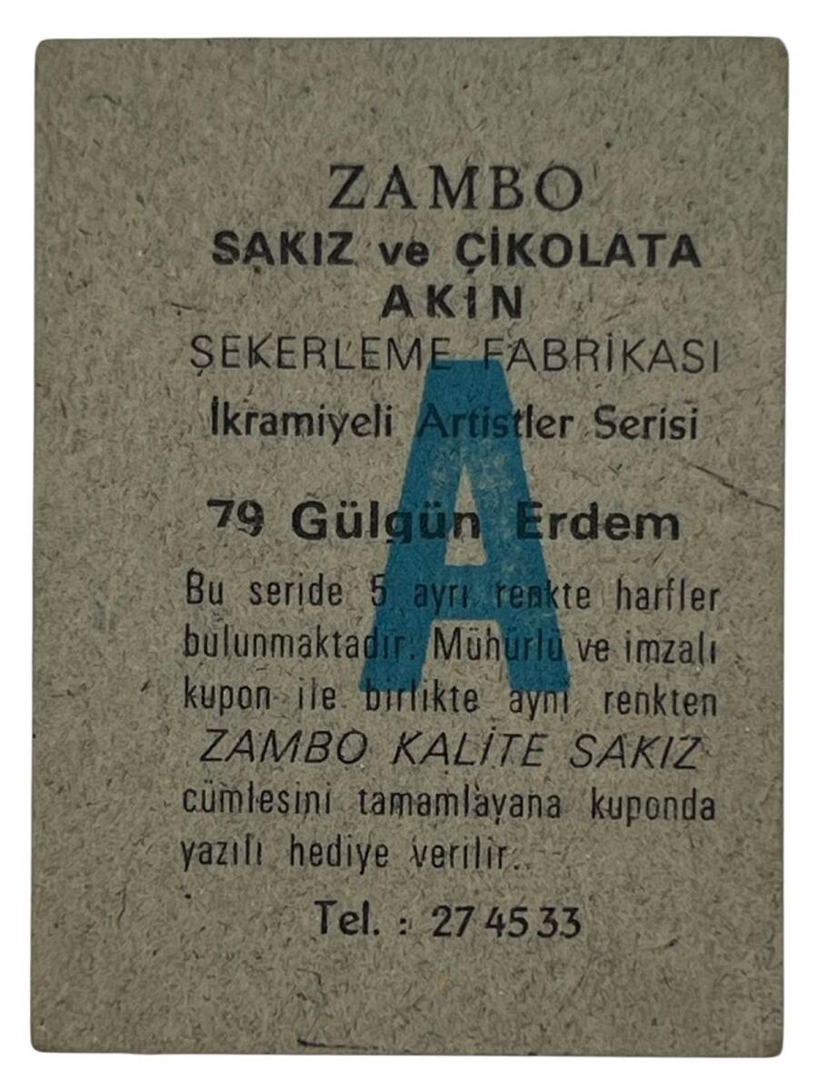 ZAMBO Sakızı Kartları No 79 GÜLGİN ERDEM # SKZ1642 - 2