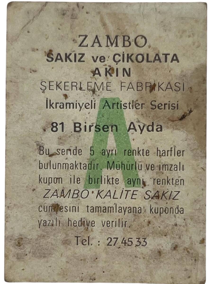 ZAMBO Sakızı Kartları No 81 BİRSEN AYDIN # SKZ1637 - 2