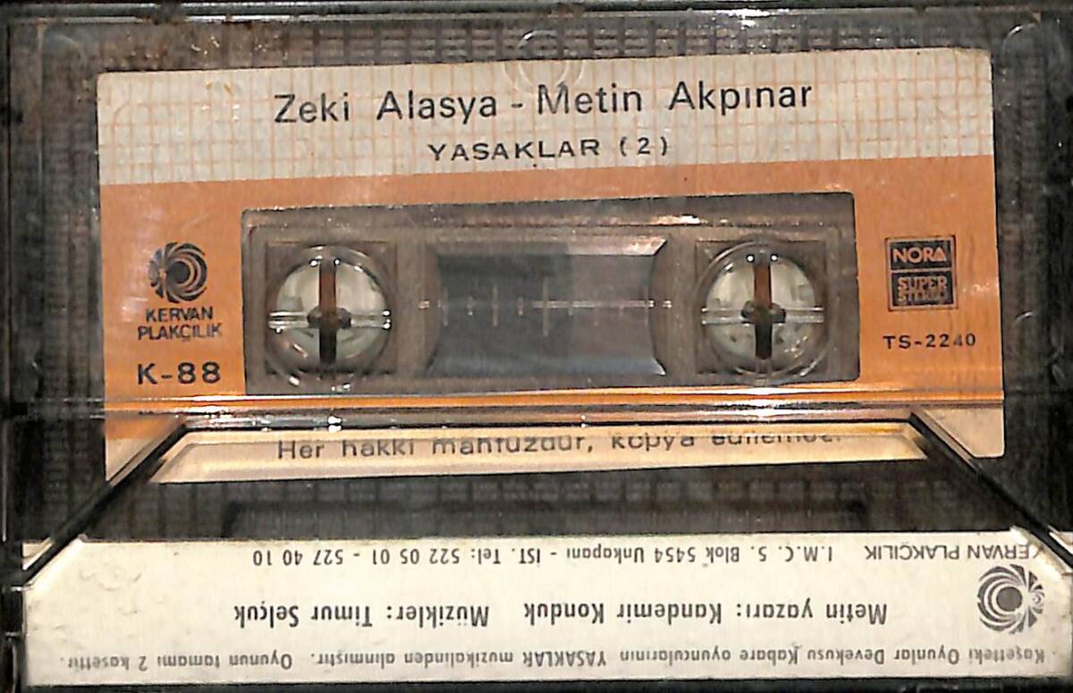 Zeki Alasya & Metin Akpınar - Yasaklar (2) Orijinal Kaset (İkinci El) * Kervan Plakçılık - 1985 - Kağıt Baskı * KST31236 - 2