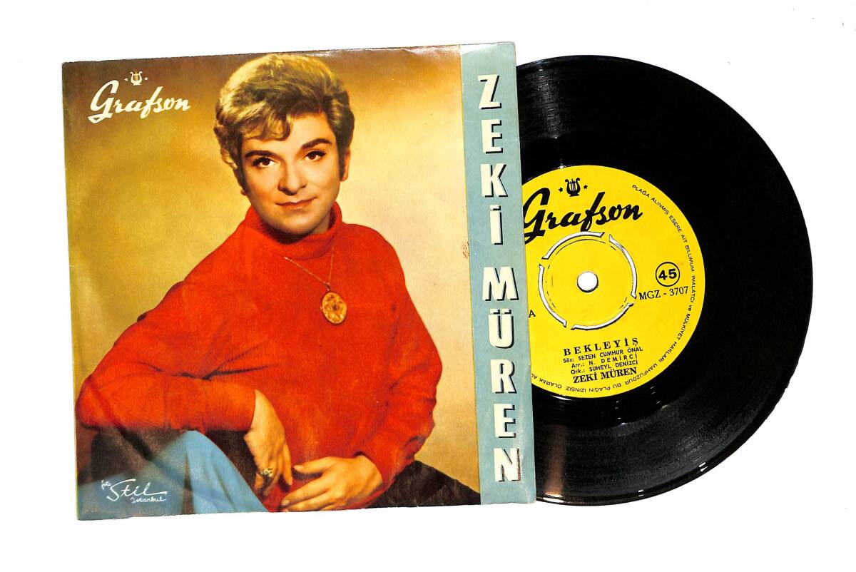 Zeki Müren - Bekleyiş / İki Damla Göz Yaşı PLAK (10/8) PLK23470 - 1