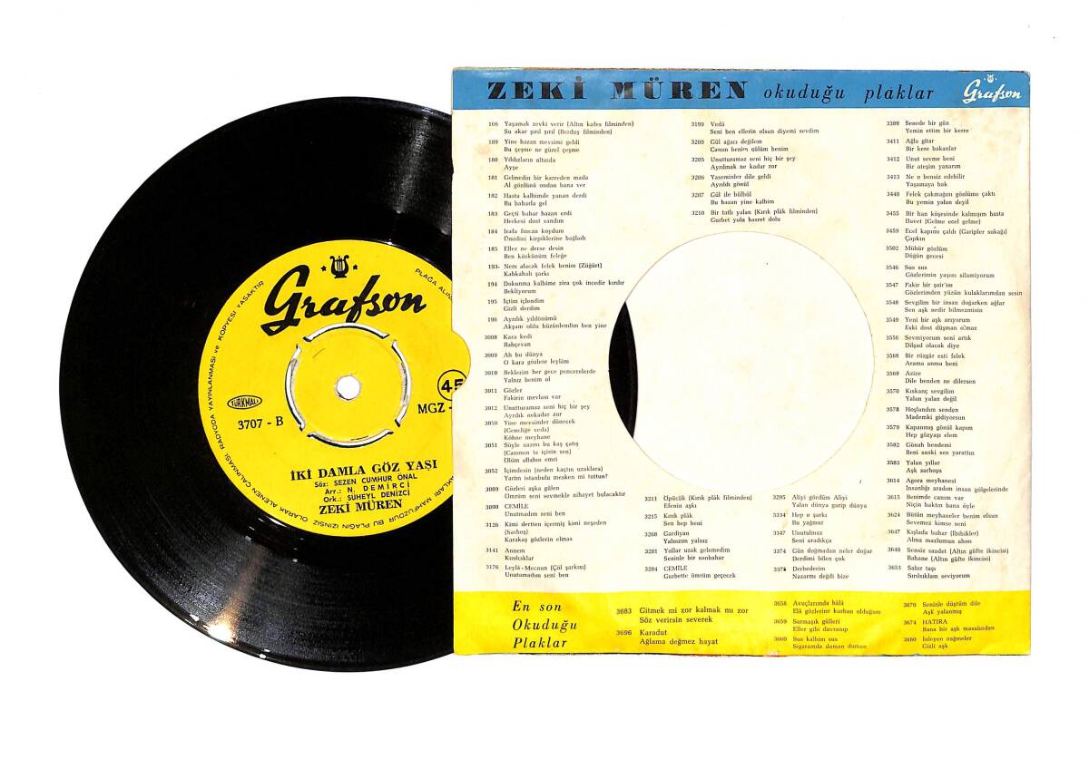 Zeki Müren - Bekleyiş / İki Damla Göz Yaşı PLAK (10/8) PLK23470 - 2