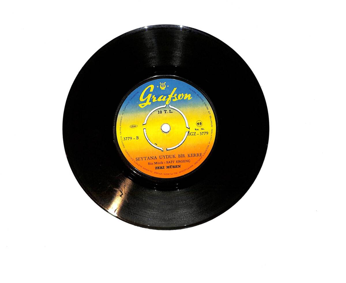 Zeki Müren – Bilmem Yanıyor musun (O Ağacın Altı) / Şeytana Uyduk Bir Kerre Grafson 45’lik Plak (10/7.5) PLK27008 - 2