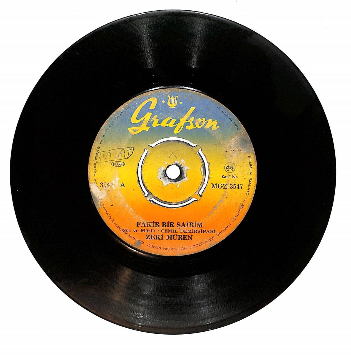 Zeki Müren – Fakir Bir Şairim & Gözlerimden Yüzün Kulaklarımdan Sesin Silinmedi Plak (10/6) PLK26839 - 1