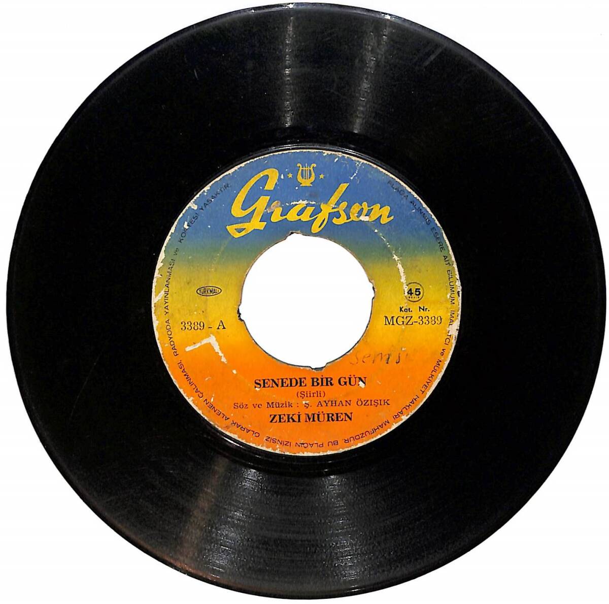 Zeki Müren - Senede Bir Gün / Yemin Ettim Bir Kere Plak (10/5.5) PLK25074 - 1