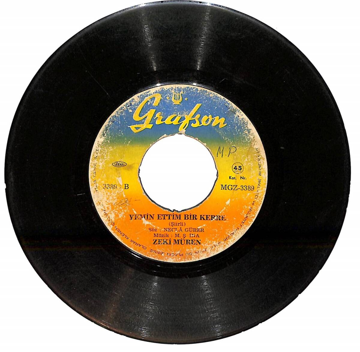 Zeki Müren - Senede Bir Gün / Yemin Ettim Bir Kere Plak (10/6.5) PLK26175 - 1