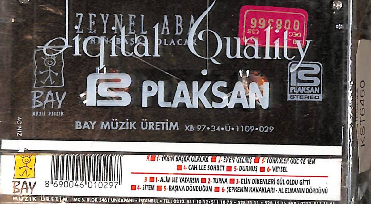 Zeynel Aba - Yarın Başka Olacak Kaset (Sıfır) KST26282 - 2