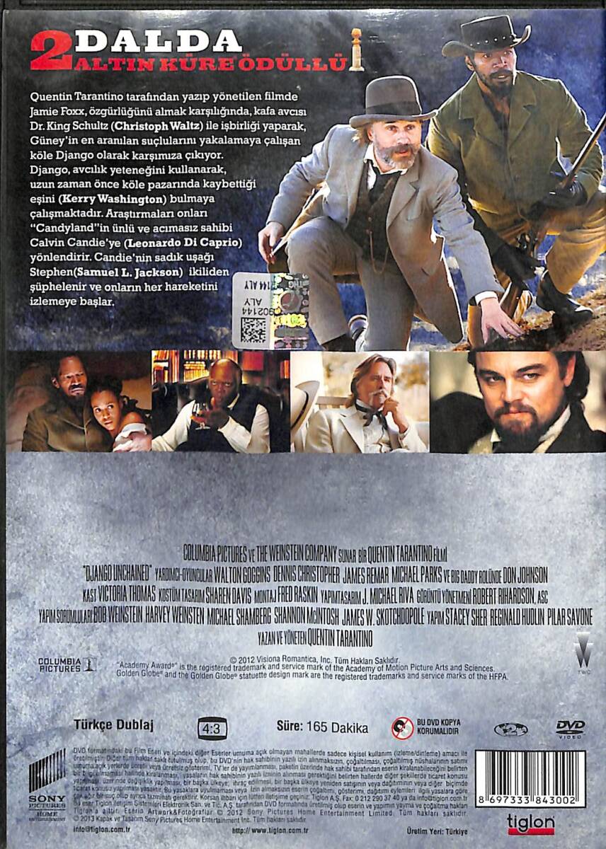 Zincirsiz – Orijinal DVD (İkinci El) * Jamie Foxx, Christoph Waltz, Leonardo DiCaprio, Kerry Washington, Samuel L. Jackson – 2012 * DVD2971 - 2
