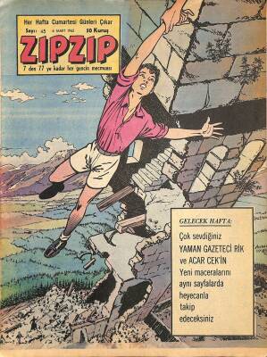ZIPZIP, 7den 77e Kadar Her Gencin Mecmuası 6 Mart 1965 Sayı 45 - Gizli El NDR78462 - 1