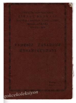 Ziraat Bankası 1958 Yılı Hesap Cüzdanı EFM706 - 1
