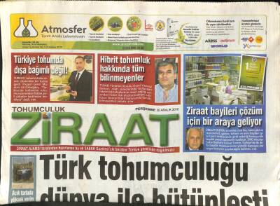 Ziraat Gazetesi 30 Aralık 2010 - Yüksel Tohumculukun Çeşitleri Tüm Türkiyede GZ113275 - 1