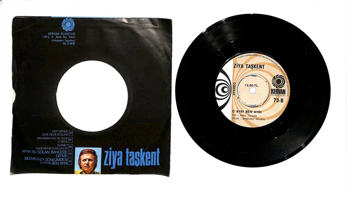 Ziya Taşkent – Silemezler Gönlümden & O Ayrı Ben Ayrı 45'lik Plak (10/8) PLK27319 - 2