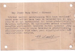 Zühdü Kınalı Kağıt Kırtasiye ve Bilimum Banka Yazıhane Mektep Levazımatı İstanbul. İhsan Kaya Gürel Giresun 1940 Yılı Antiye - 2