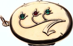 Zümrüt - Yakut Taşlı 14 Ayar Altın Çerçeveli Resimlik MVT320 - Gökçekoleksiyon